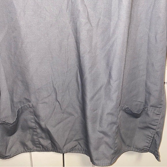 Natural Uniforms Gray Medium Solid V-Neck Scrub Set Medical Scrub Tops Pants - Picture 6 of 16